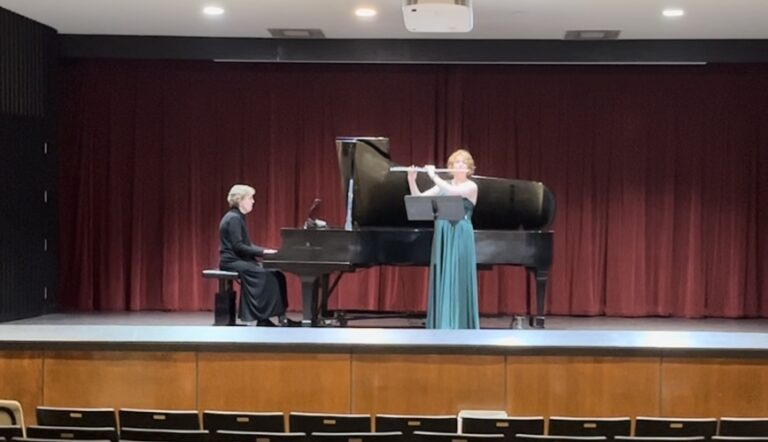 Flute student performs in the A-State Recital Hall